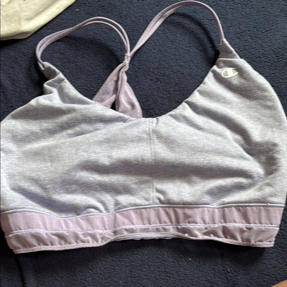 Champion Women's Light Gray and Lavender Sports Bra